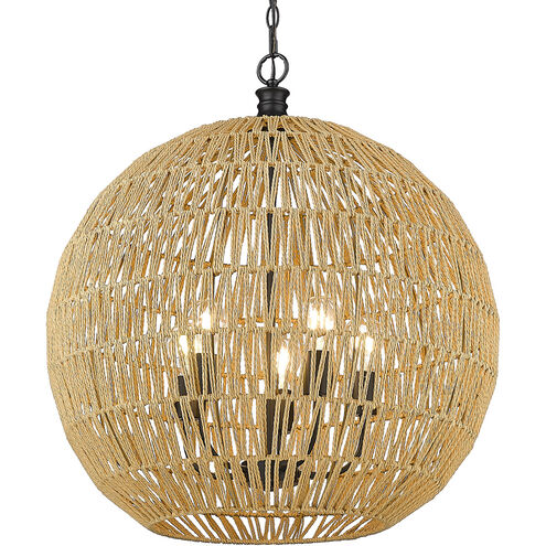 Florence 5 Light 25 inch Matte Black Pendant Ceiling Light